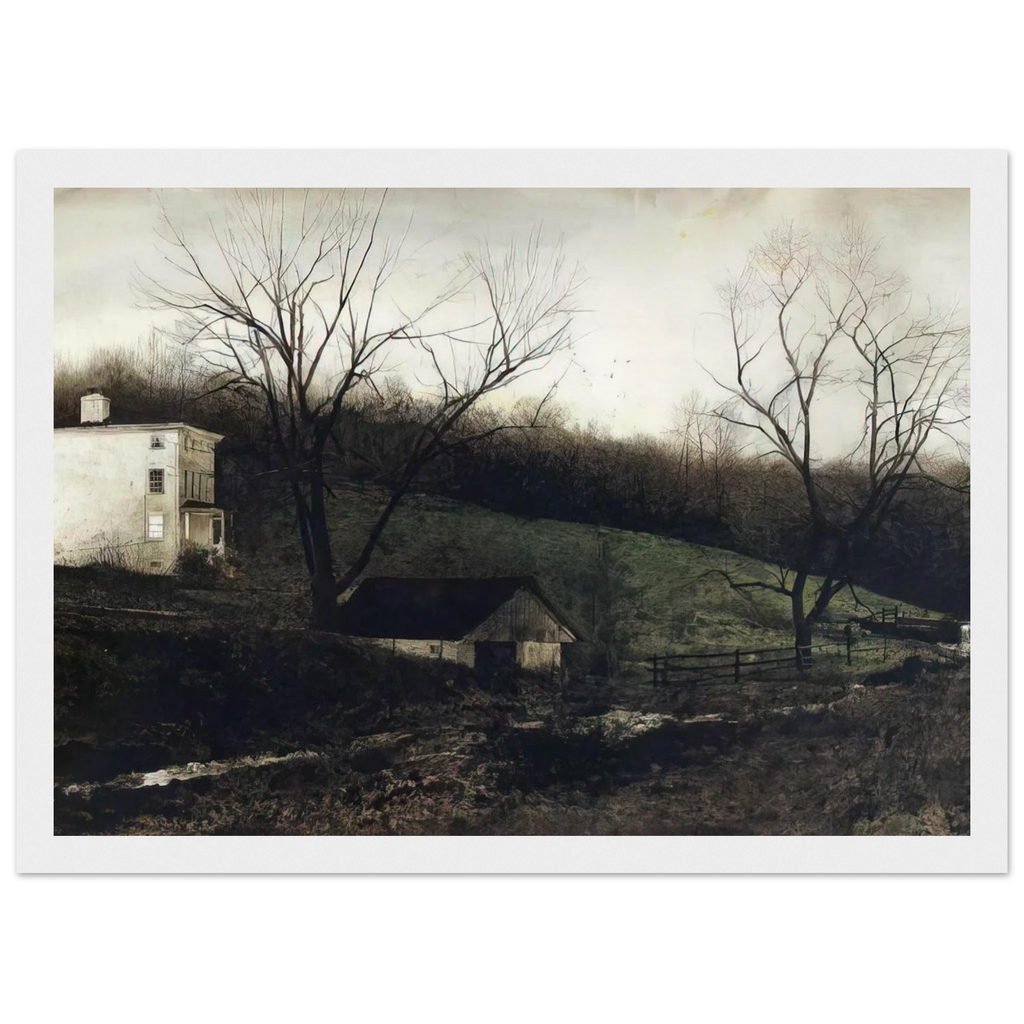 EVENING AT KUERNERS Framed Poster | Andrew Wyeth Framed Prints Wall Art | Andrew Wyeth Prints