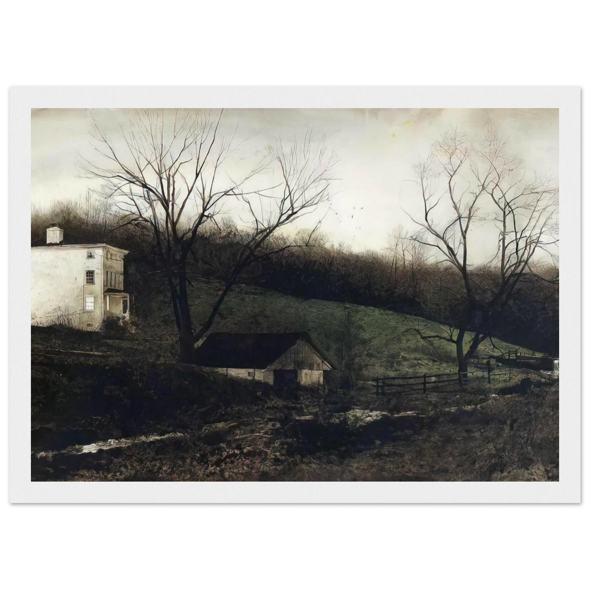 EVENING AT KUERNERS Framed Poster | Andrew Wyeth Framed Prints Wall Art | Andrew Wyeth Prints