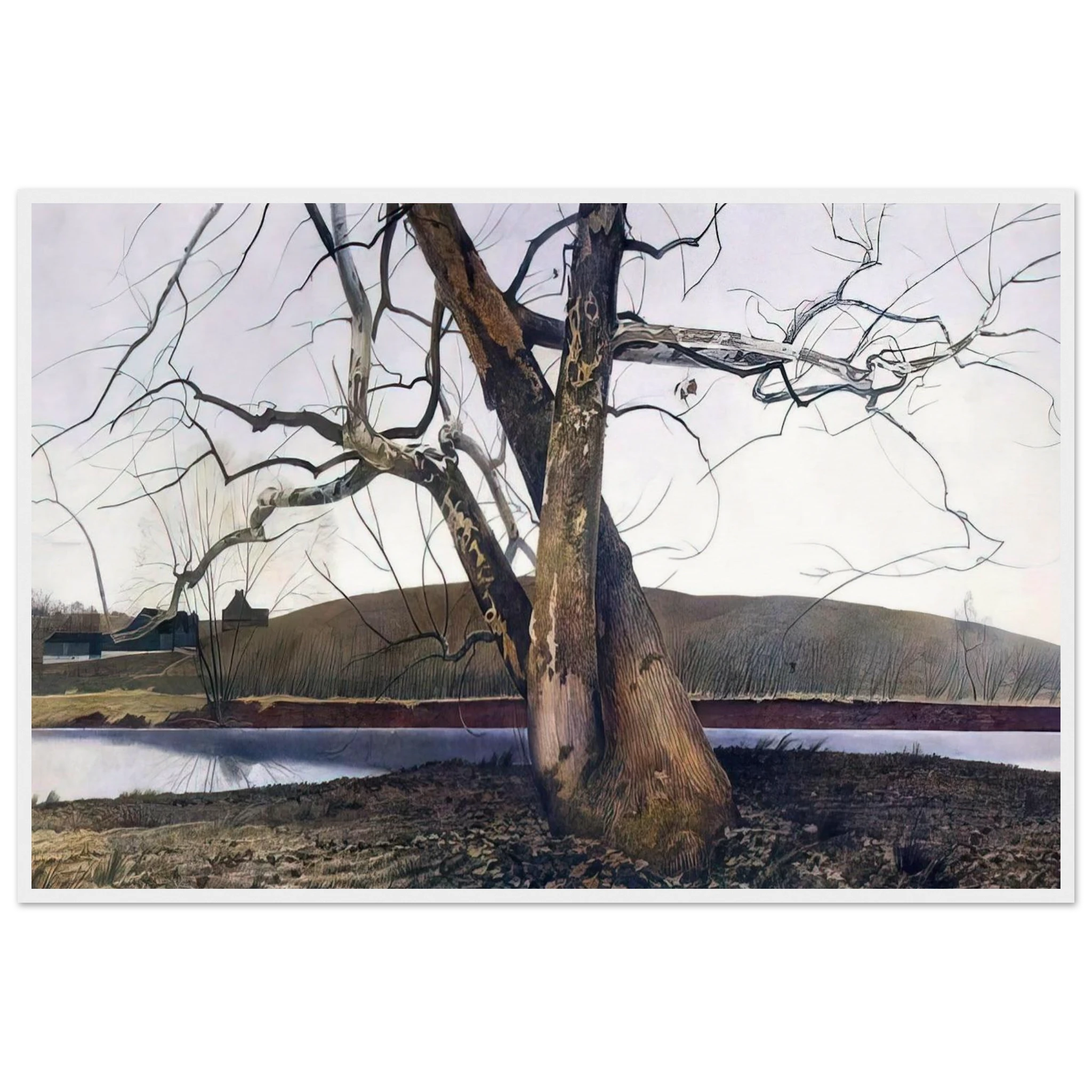 DIL HUEY FARM Framed Poster | Andrew Wyeth Framed Prints Wall Art | Andrew Wyeth Prints