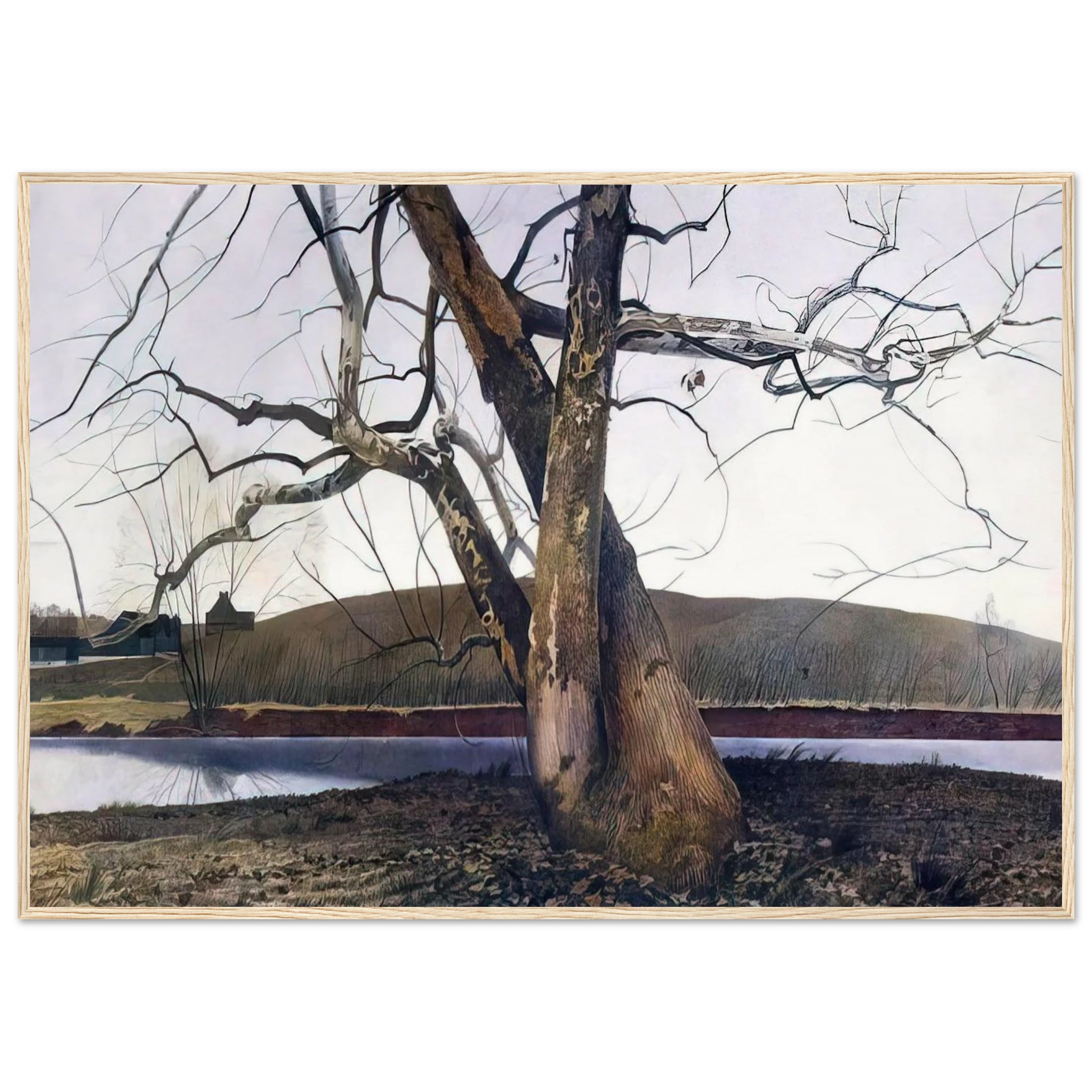 DIL HUEY FARM Framed Poster | Andrew Wyeth Framed Prints Wall Art | Andrew Wyeth Prints