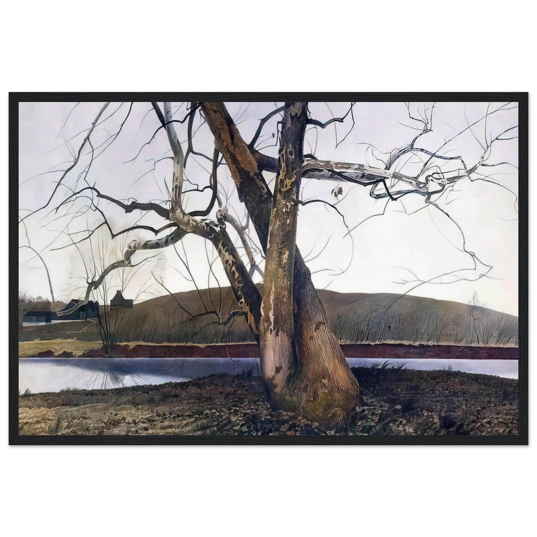 DIL HUEY FARM Framed Poster | Andrew Wyeth Framed Prints Wall Art | Andrew Wyeth Prints
