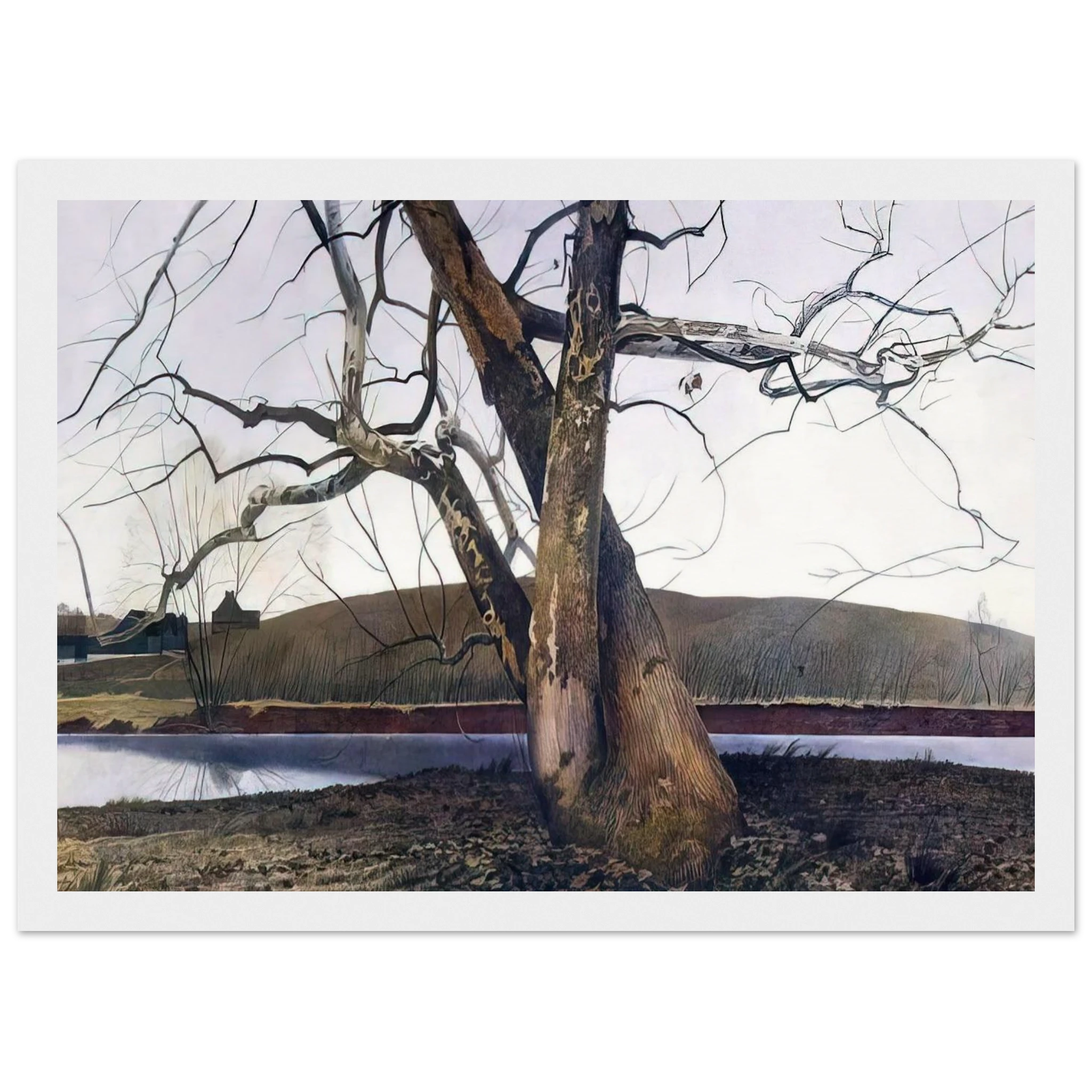 DIL HUEY FARM Framed Poster | Andrew Wyeth Framed Prints Wall Art | Andrew Wyeth Prints