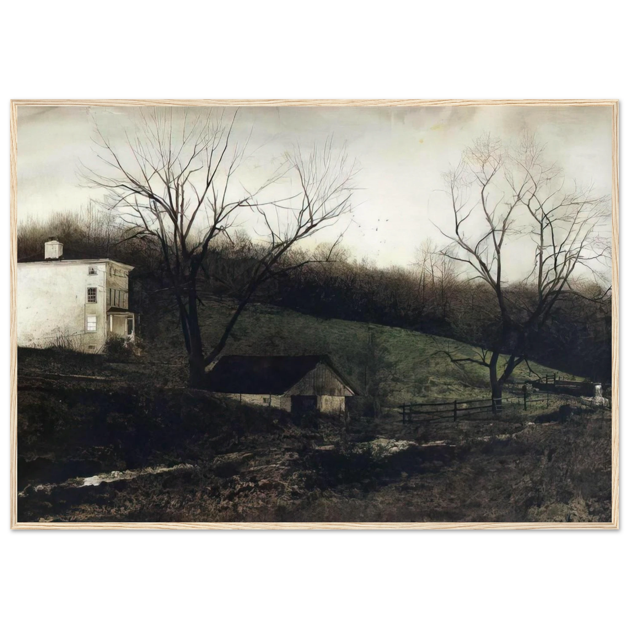 EVENING AT KUERNERS Framed Poster | Andrew Wyeth Framed Prints Wall Art | Andrew Wyeth Prints