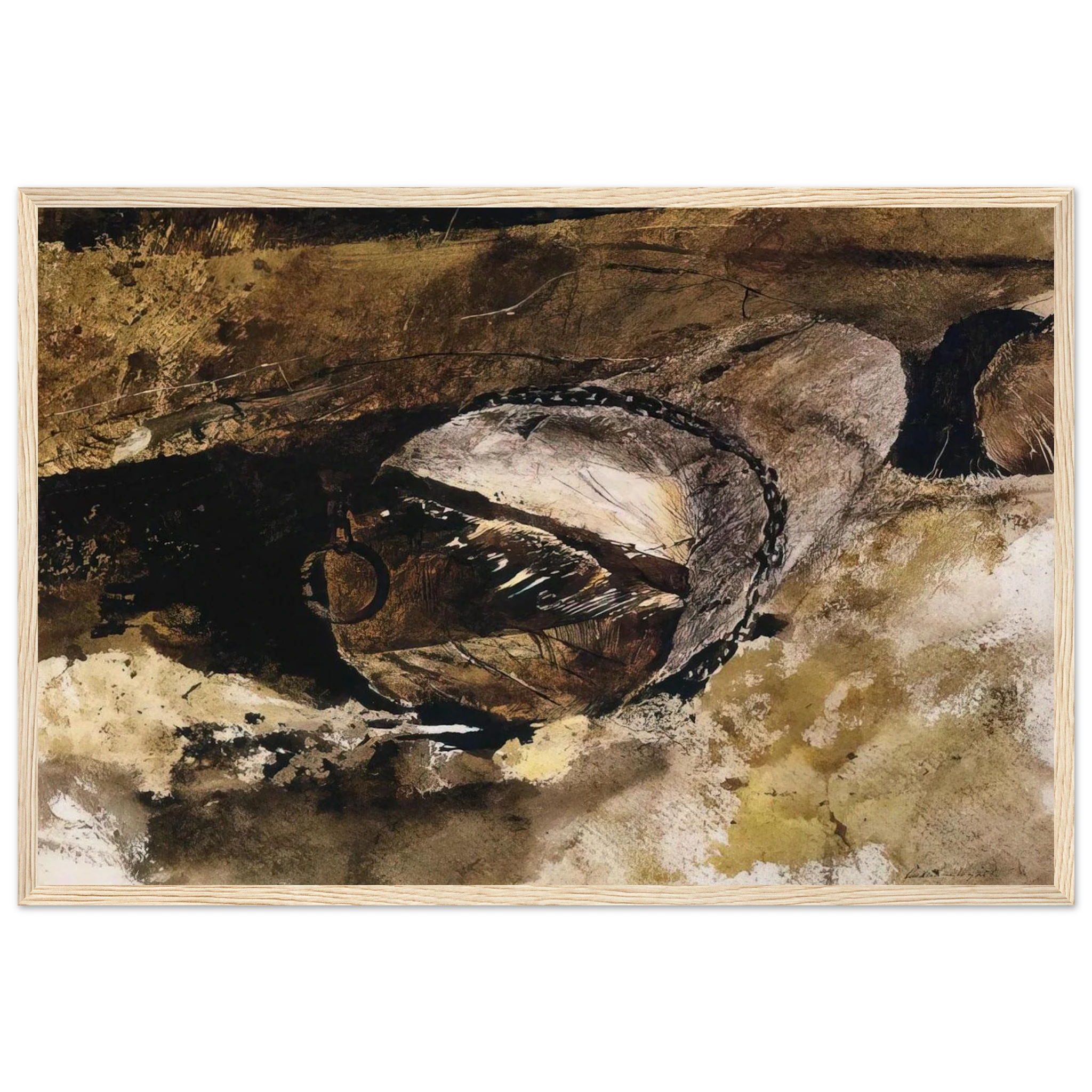 LOG CHAIN Framed Poster | Andrew Wyeth Framed Prints Wall Art | Andrew Wyeth Prints