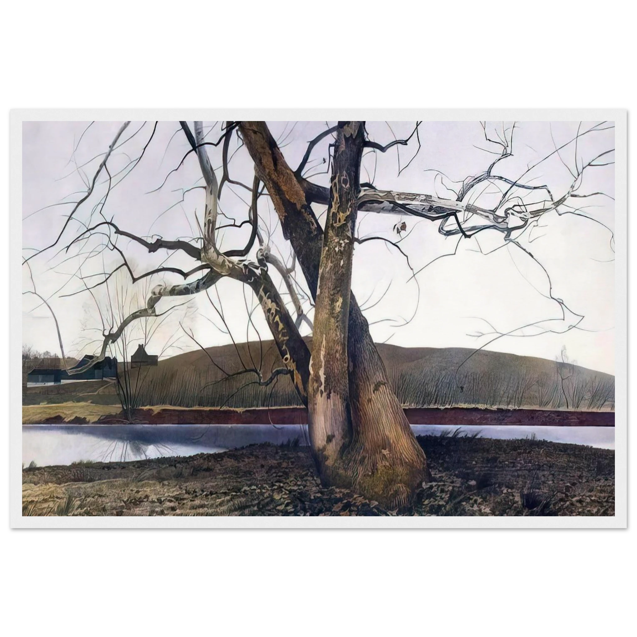 DIL HUEY FARM Framed Poster | Andrew Wyeth Framed Prints Wall Art | Andrew Wyeth Prints