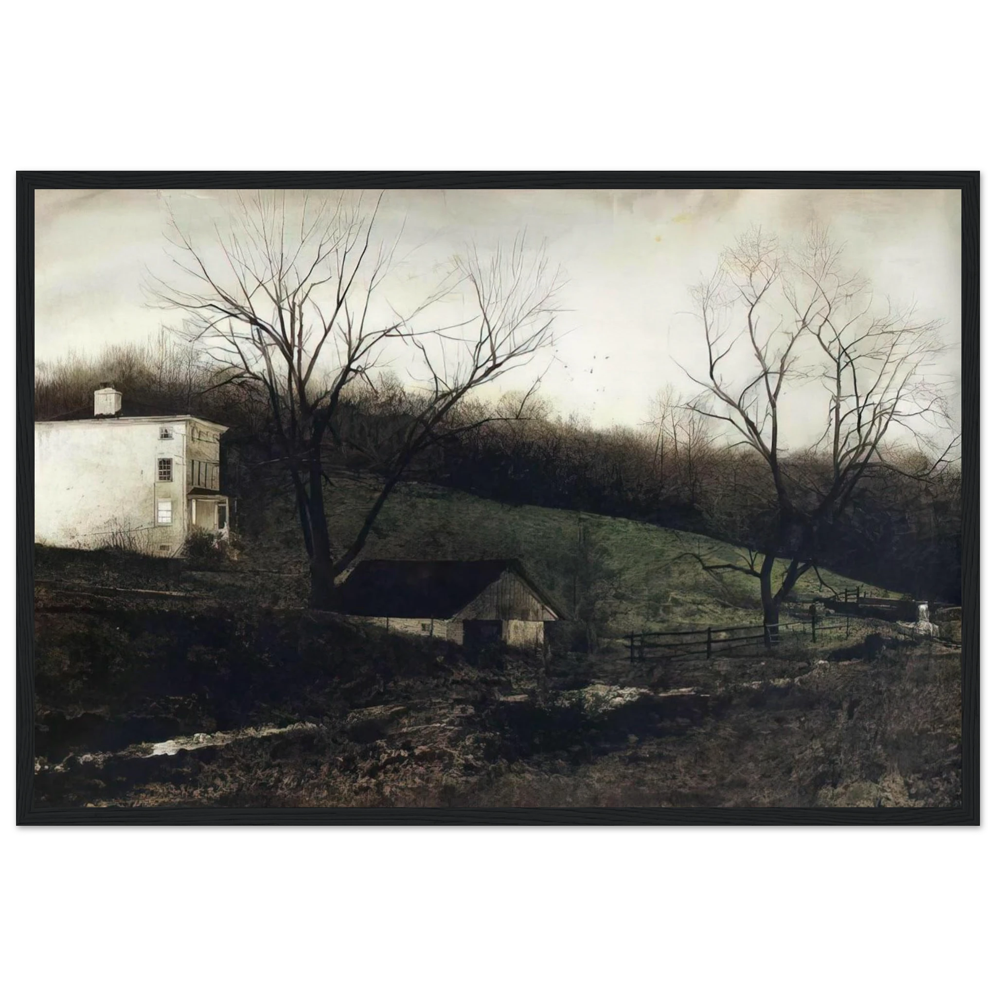 EVENING AT KUERNERS Framed Poster | Andrew Wyeth Framed Prints Wall Art | Andrew Wyeth Prints
