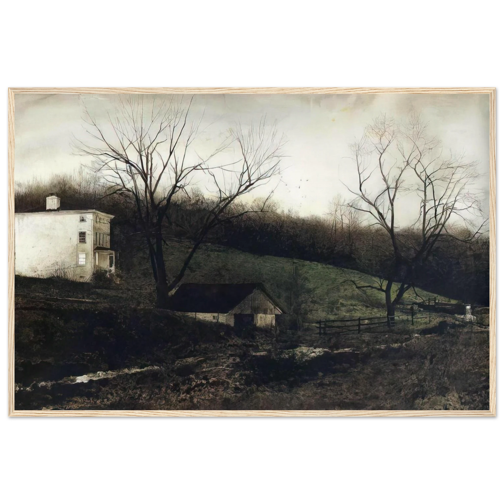 EVENING AT KUERNERS Framed Poster | Andrew Wyeth Framed Prints Wall Art | Andrew Wyeth Prints