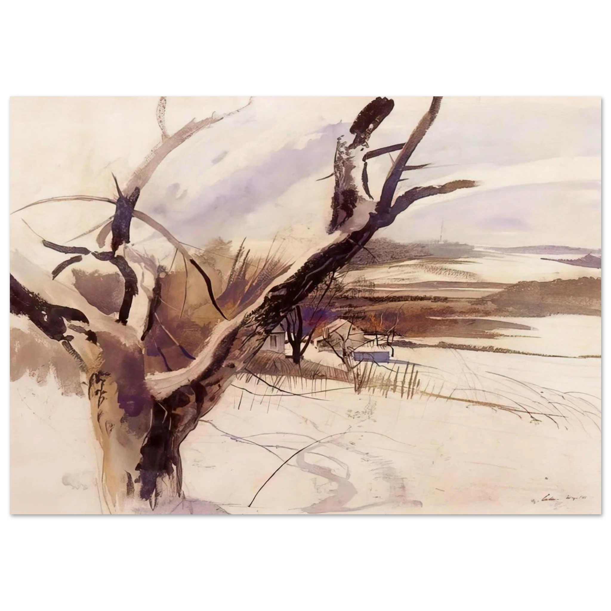 WINTER FARM SCENE Poster | Andrew Wyeth Poster | Andrew Wyeth Prints