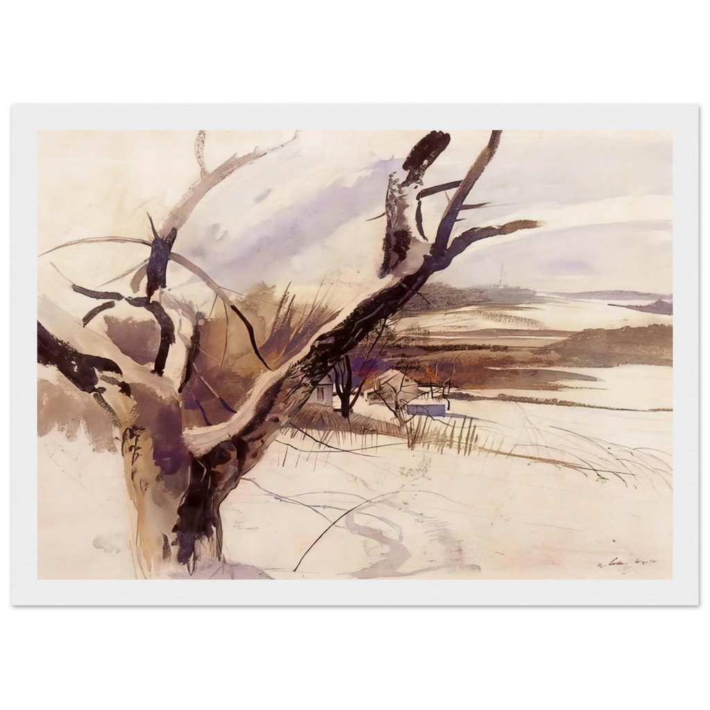 WINTER FARM SCENE Framed Poster | Andrew Wyeth Framed Prints Wall Art | Andrew Wyeth Prints