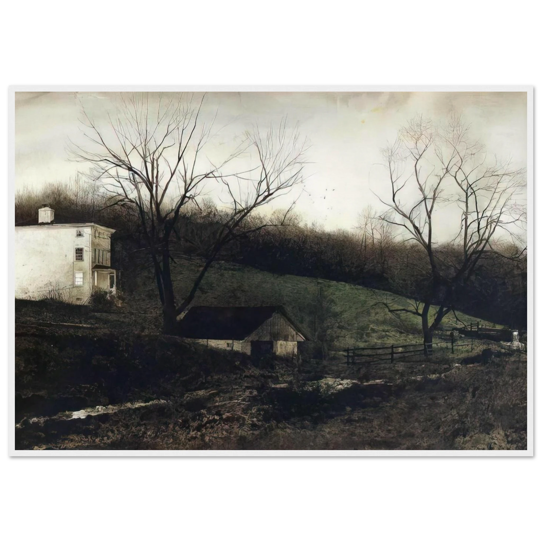 EVENING AT KUERNERS Framed Poster | Andrew Wyeth Framed Prints Wall Art | Andrew Wyeth Prints