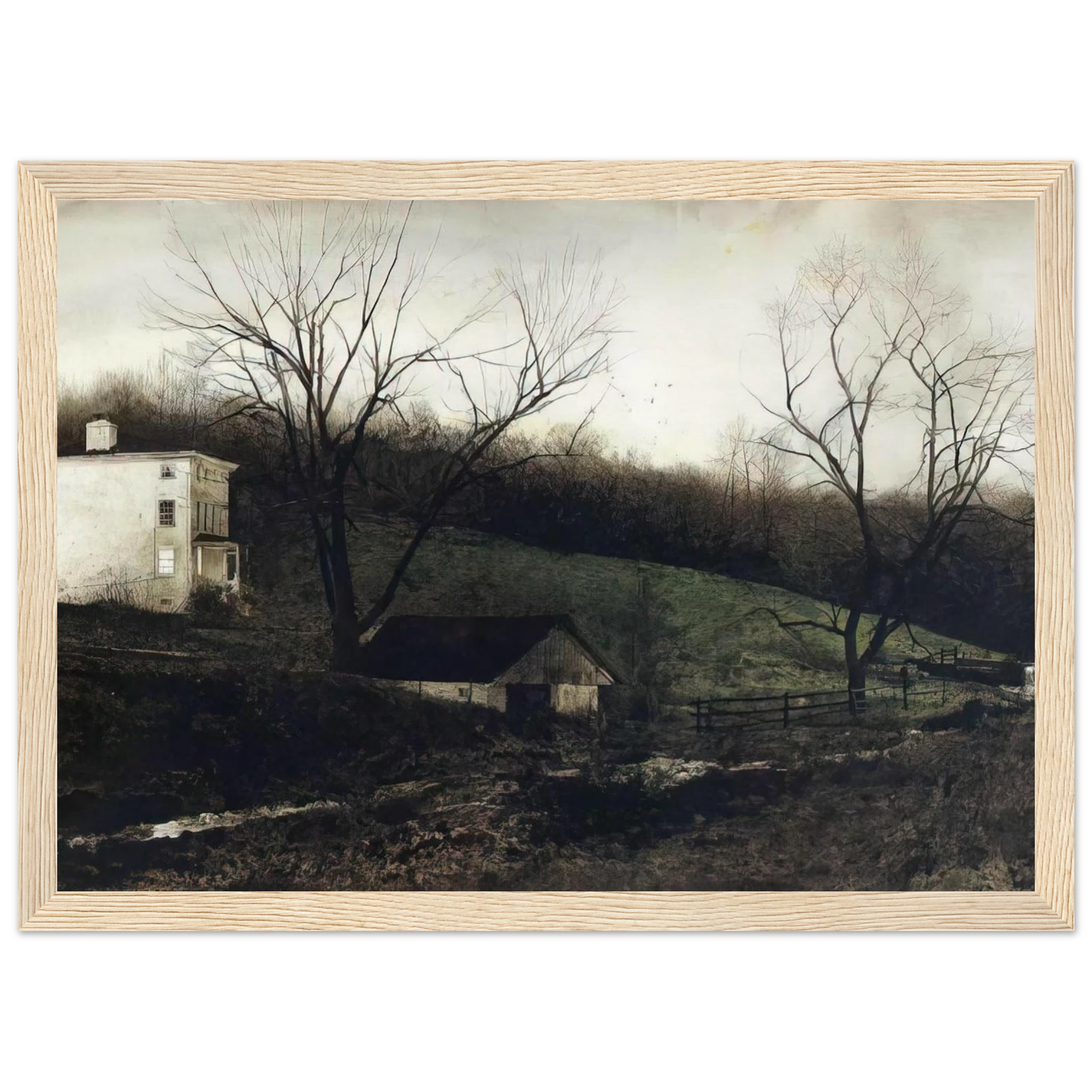 EVENING AT KUERNERS Framed Poster | Andrew Wyeth Framed Prints Wall Art | Andrew Wyeth Prints