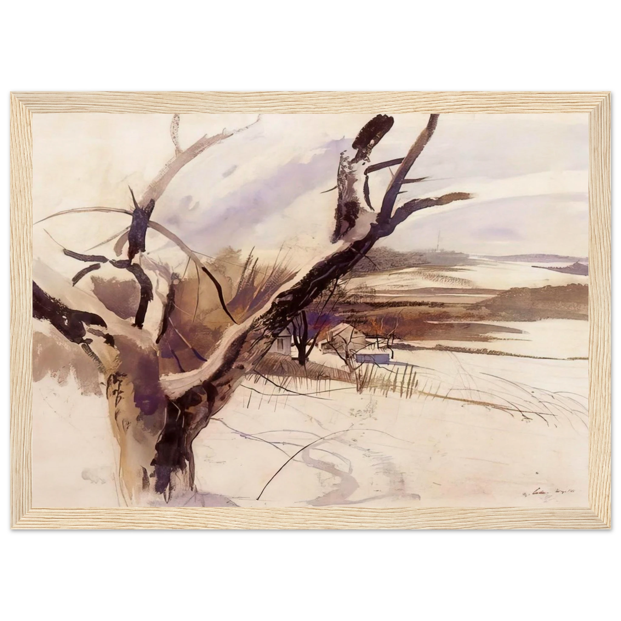 WINTER FARM SCENE Framed Poster | Andrew Wyeth Framed Prints Wall Art | Andrew Wyeth Prints