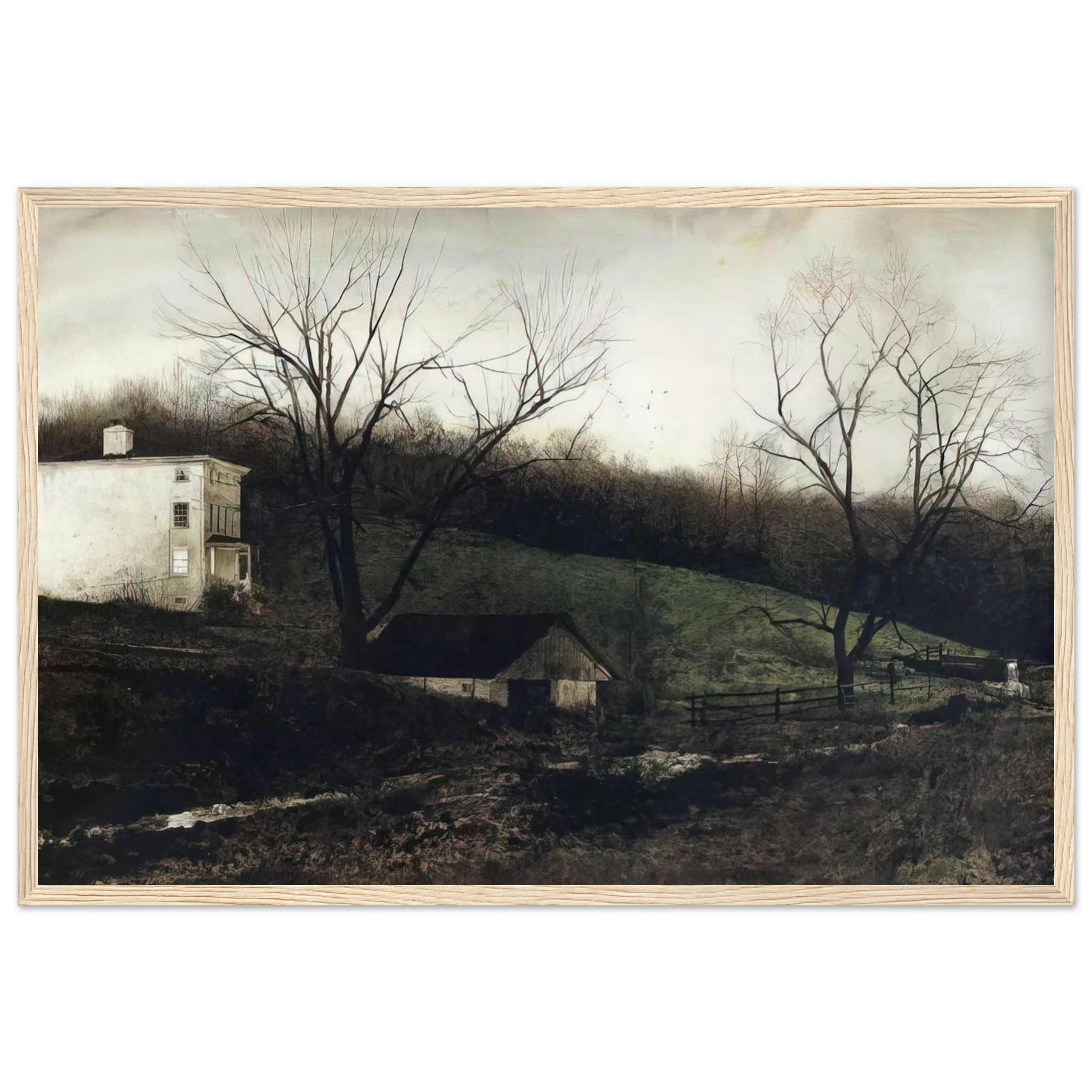 EVENING AT KUERNERS Framed Poster | Andrew Wyeth Framed Prints Wall Art | Andrew Wyeth Prints