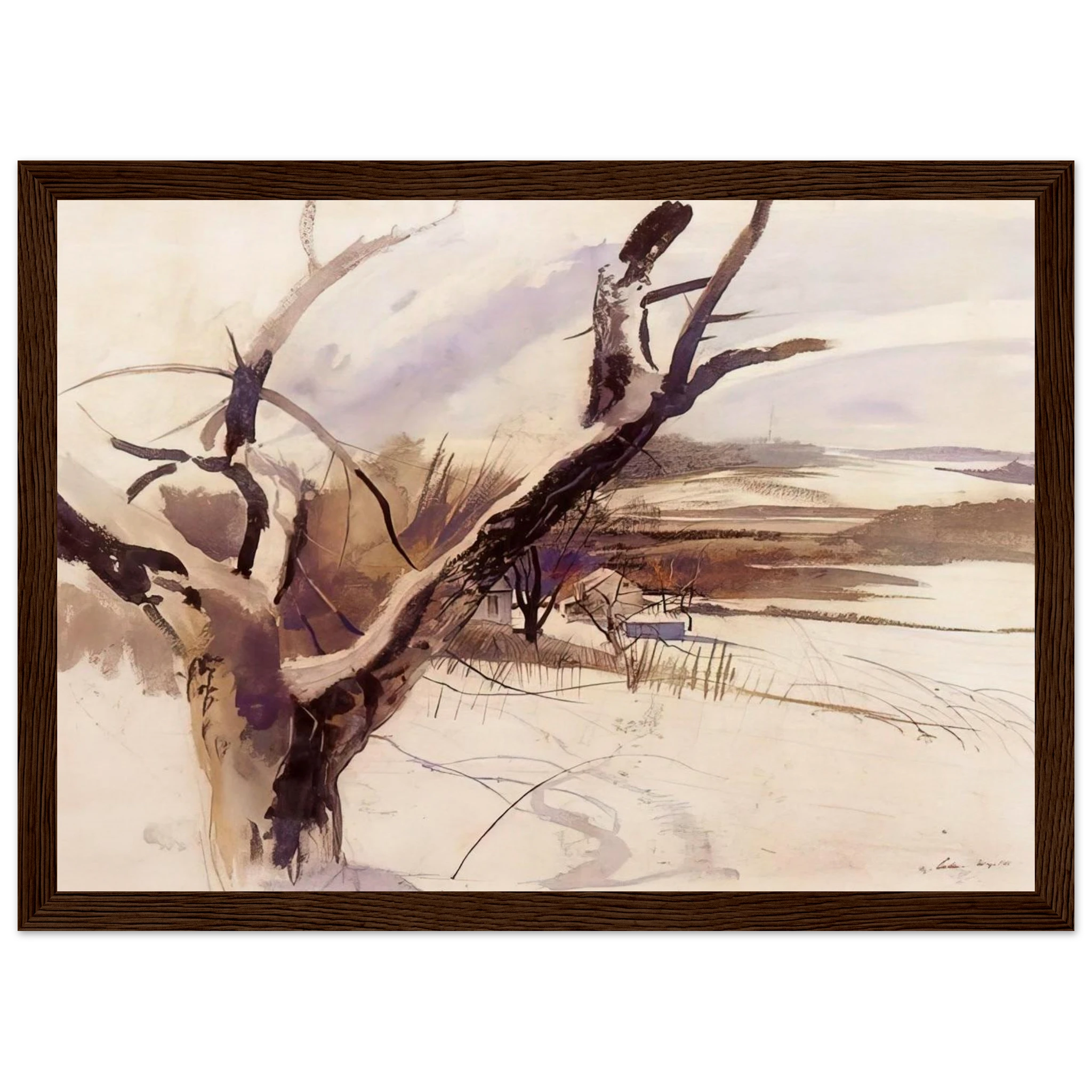 WINTER FARM SCENE Framed Poster | Andrew Wyeth Framed Prints Wall Art | Andrew Wyeth Prints