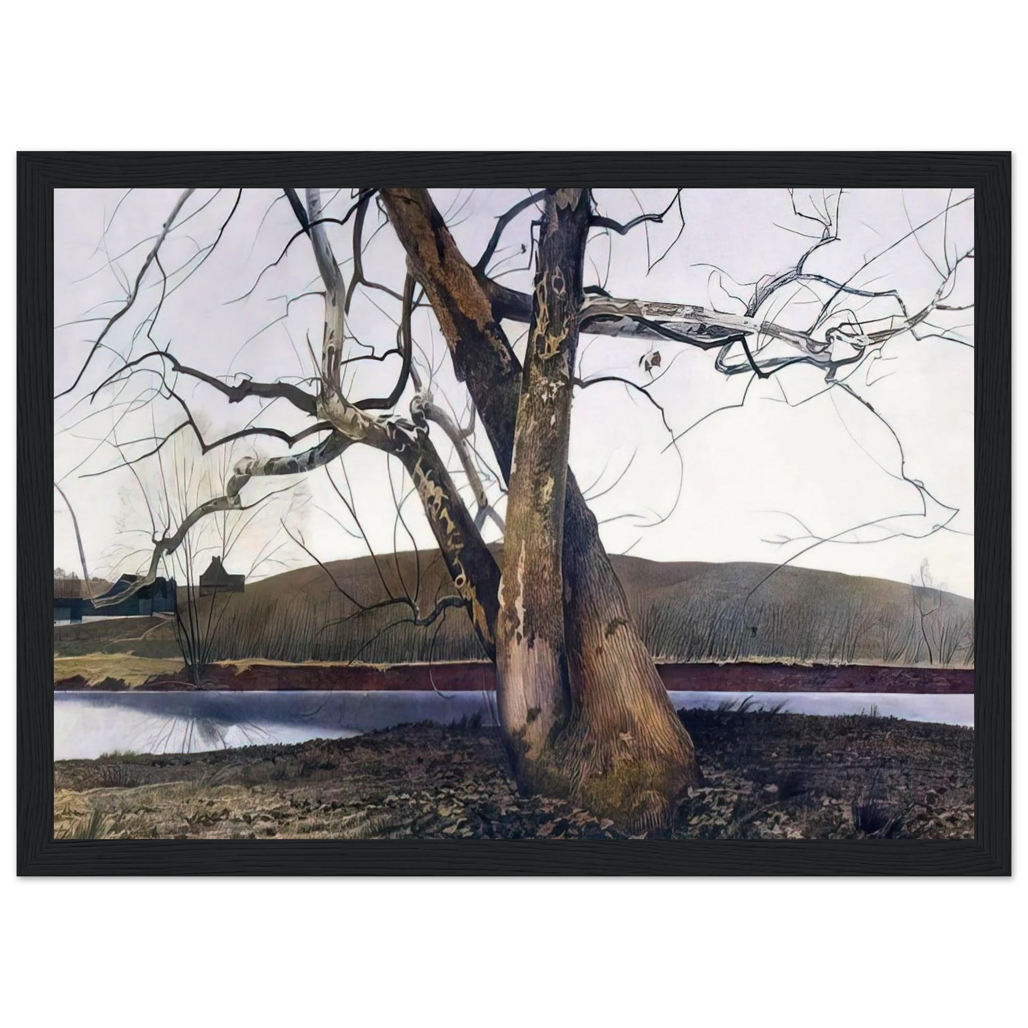 DIL HUEY FARM Framed Poster | Andrew Wyeth Framed Prints Wall Art | Andrew Wyeth Prints