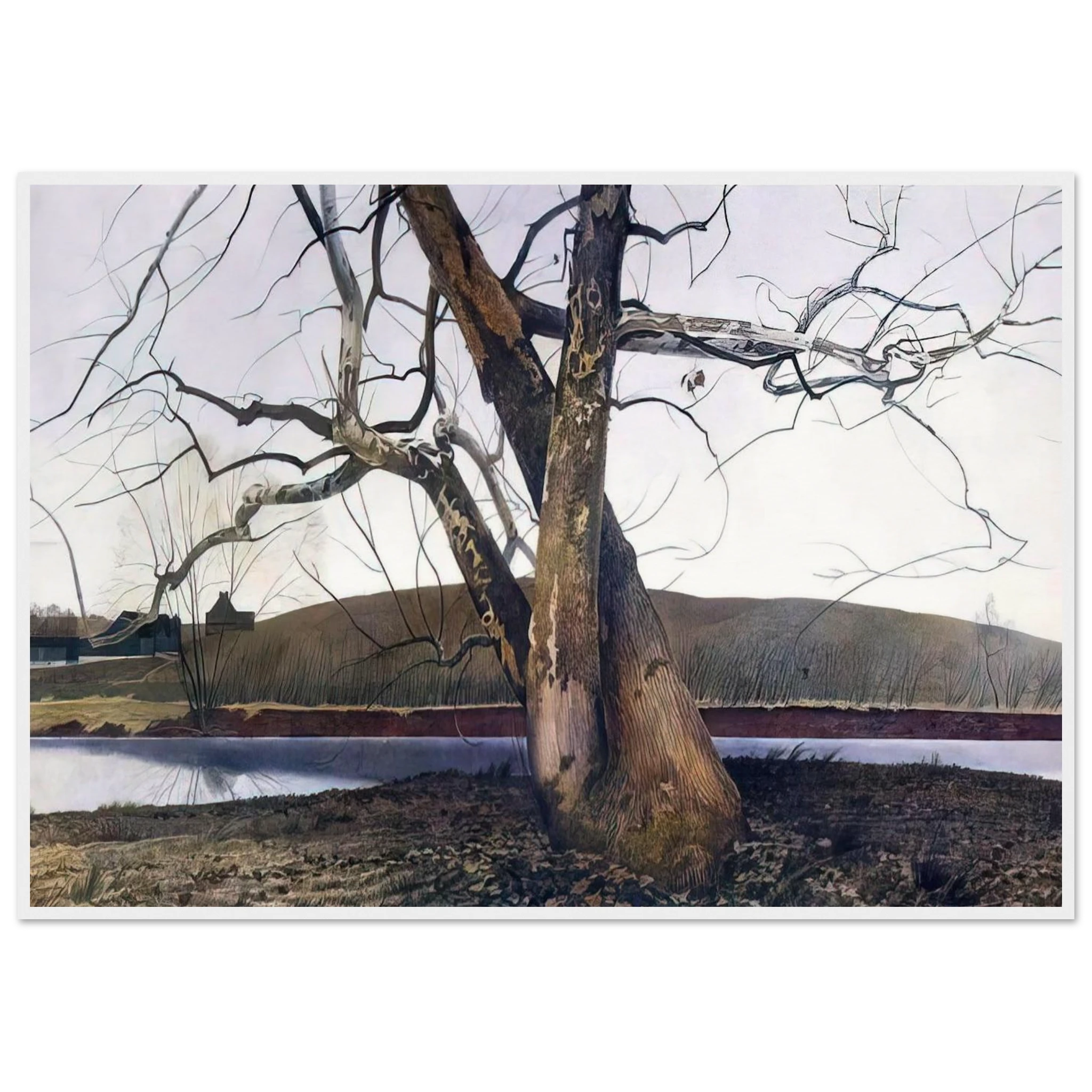 DIL HUEY FARM Framed Poster | Andrew Wyeth Framed Prints Wall Art | Andrew Wyeth Prints