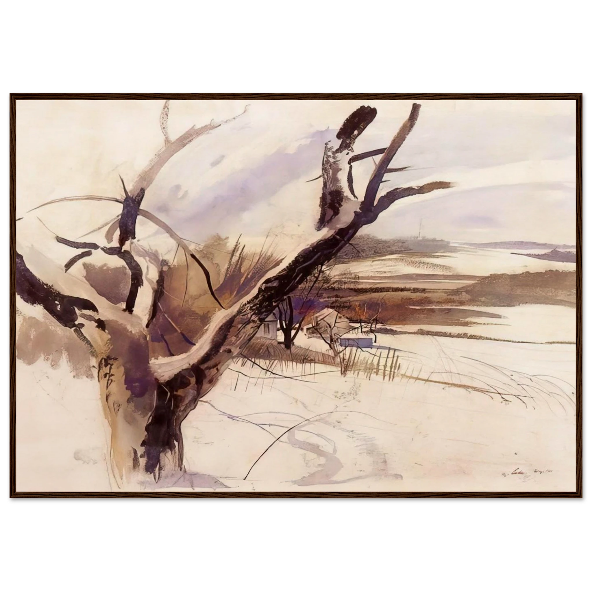 WINTER FARM SCENE Framed Poster | Andrew Wyeth Framed Prints Wall Art | Andrew Wyeth Prints