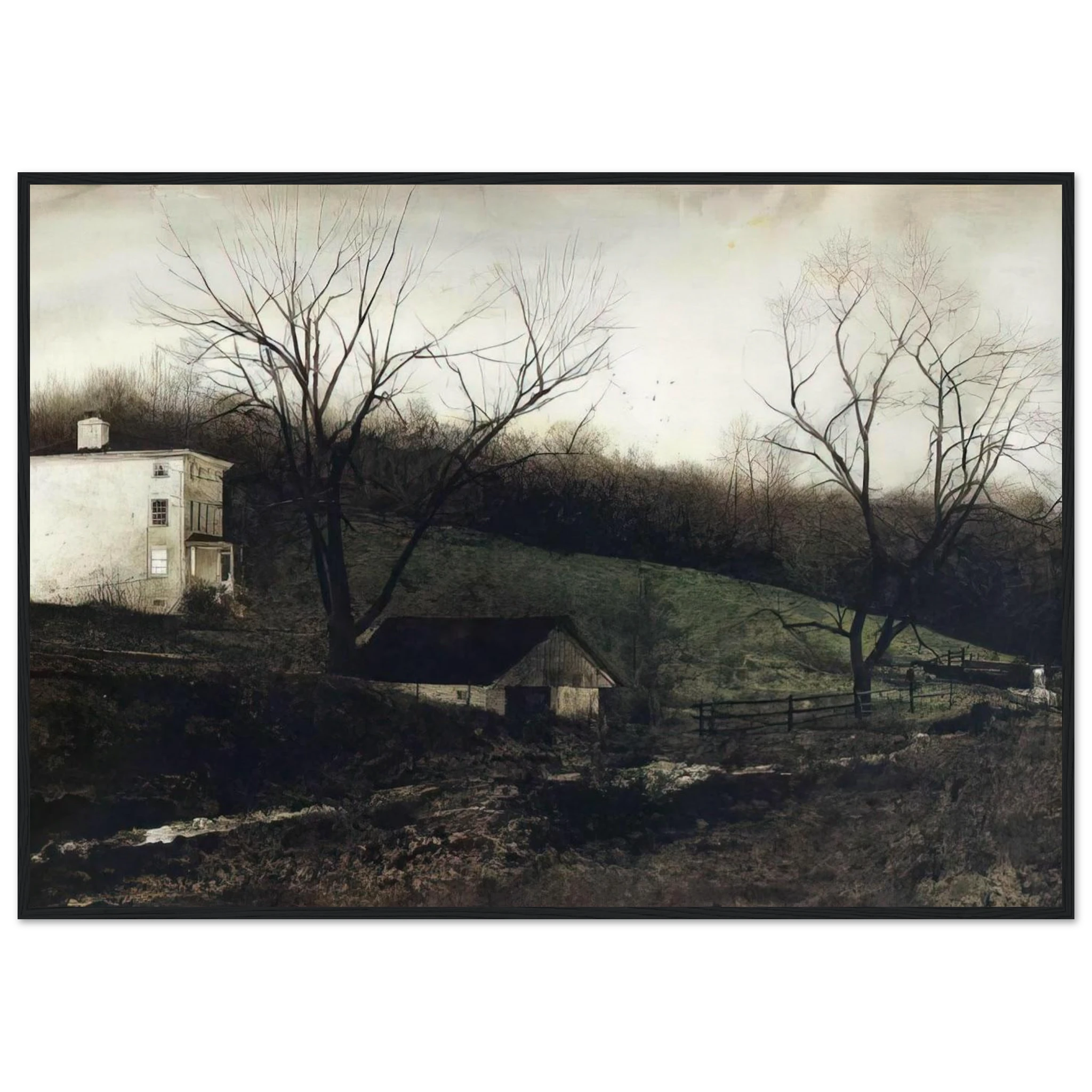 EVENING AT KUERNERS Framed Poster | Andrew Wyeth Framed Prints Wall Art | Andrew Wyeth Prints