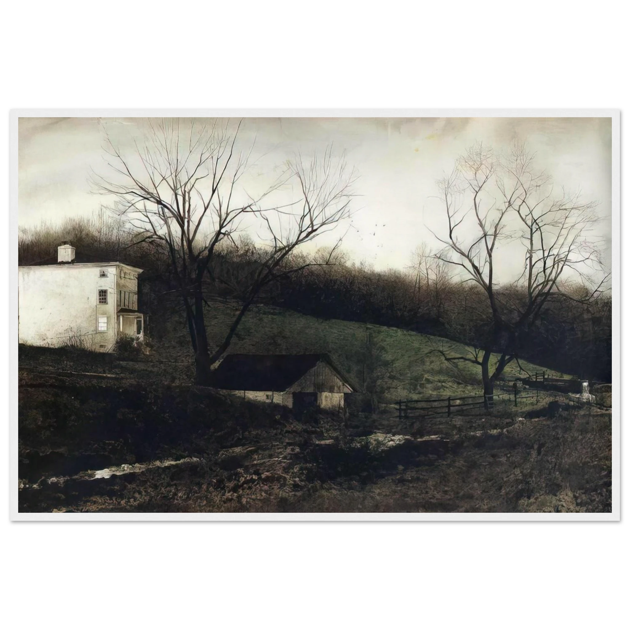 EVENING AT KUERNERS Framed Poster | Andrew Wyeth Framed Prints Wall Art | Andrew Wyeth Prints