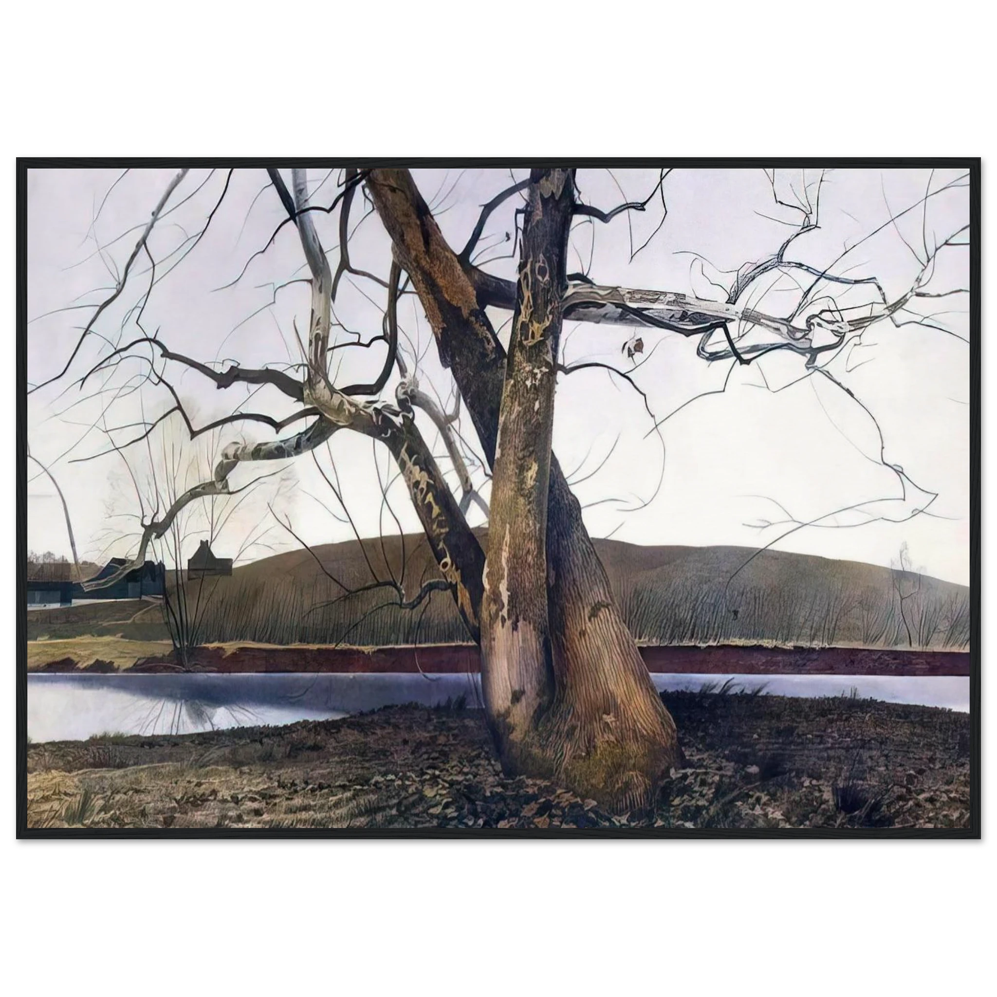 DIL HUEY FARM Framed Poster | Andrew Wyeth Framed Prints Wall Art | Andrew Wyeth Prints