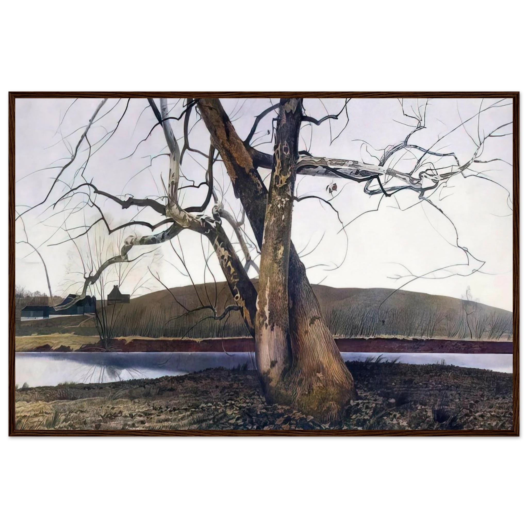 DIL HUEY FARM Framed Poster | Andrew Wyeth Framed Prints Wall Art | Andrew Wyeth Prints