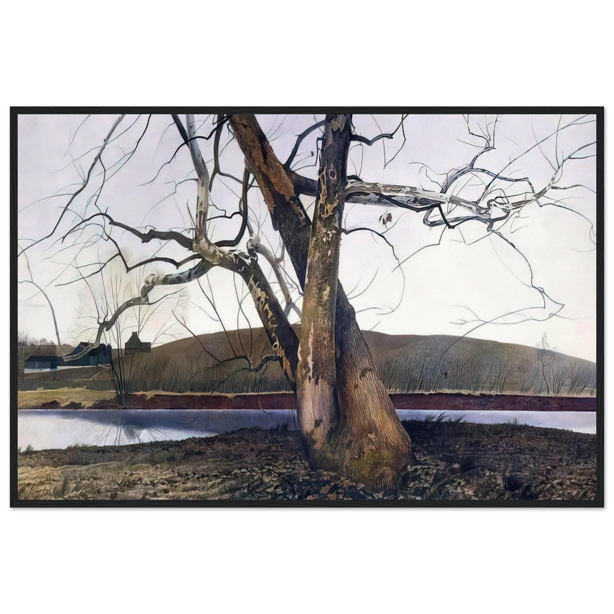 DIL HUEY FARM Framed Poster | Andrew Wyeth Framed Prints Wall Art | Andrew Wyeth Prints