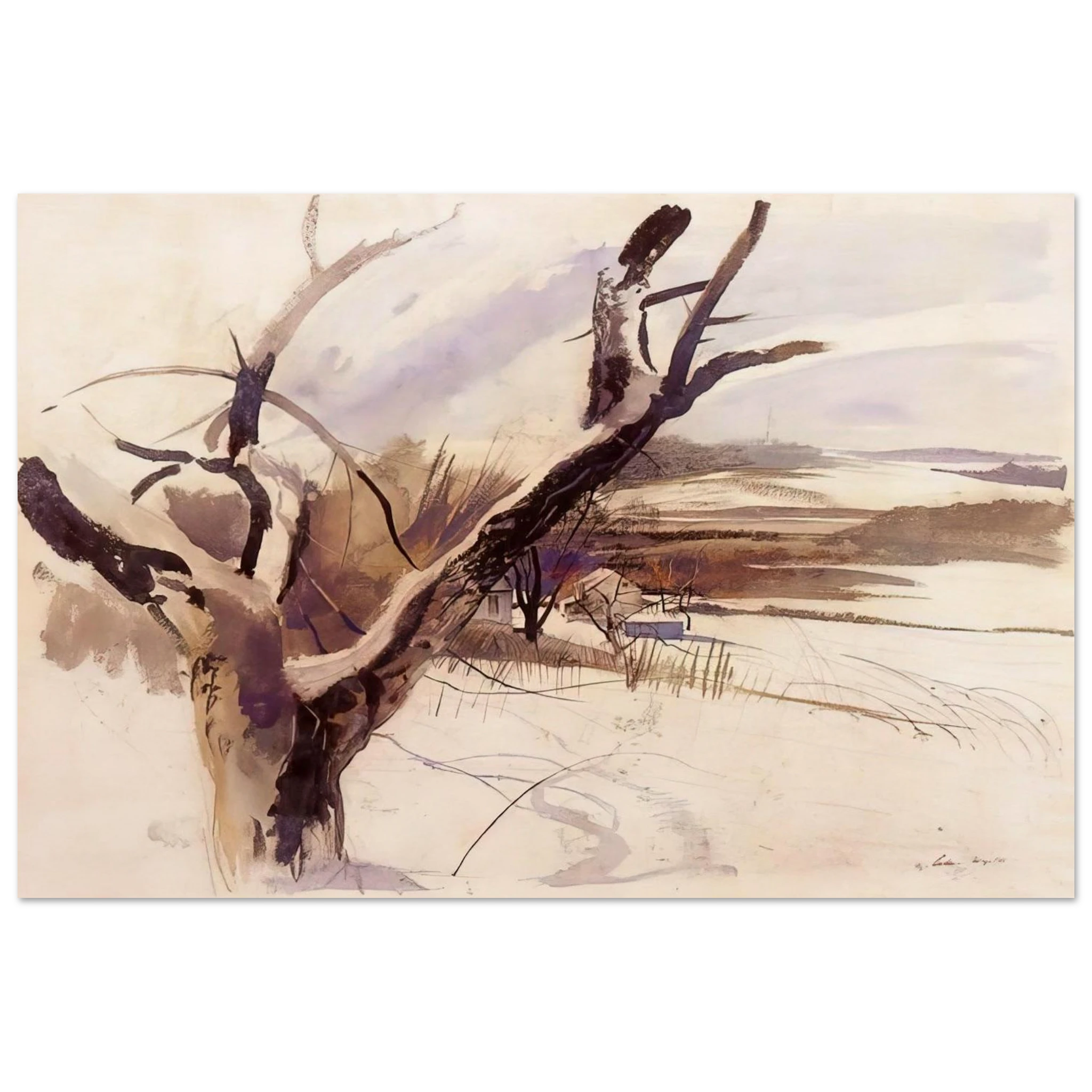 WINTER FARM SCENE Poster | Andrew Wyeth Poster | Andrew Wyeth Prints