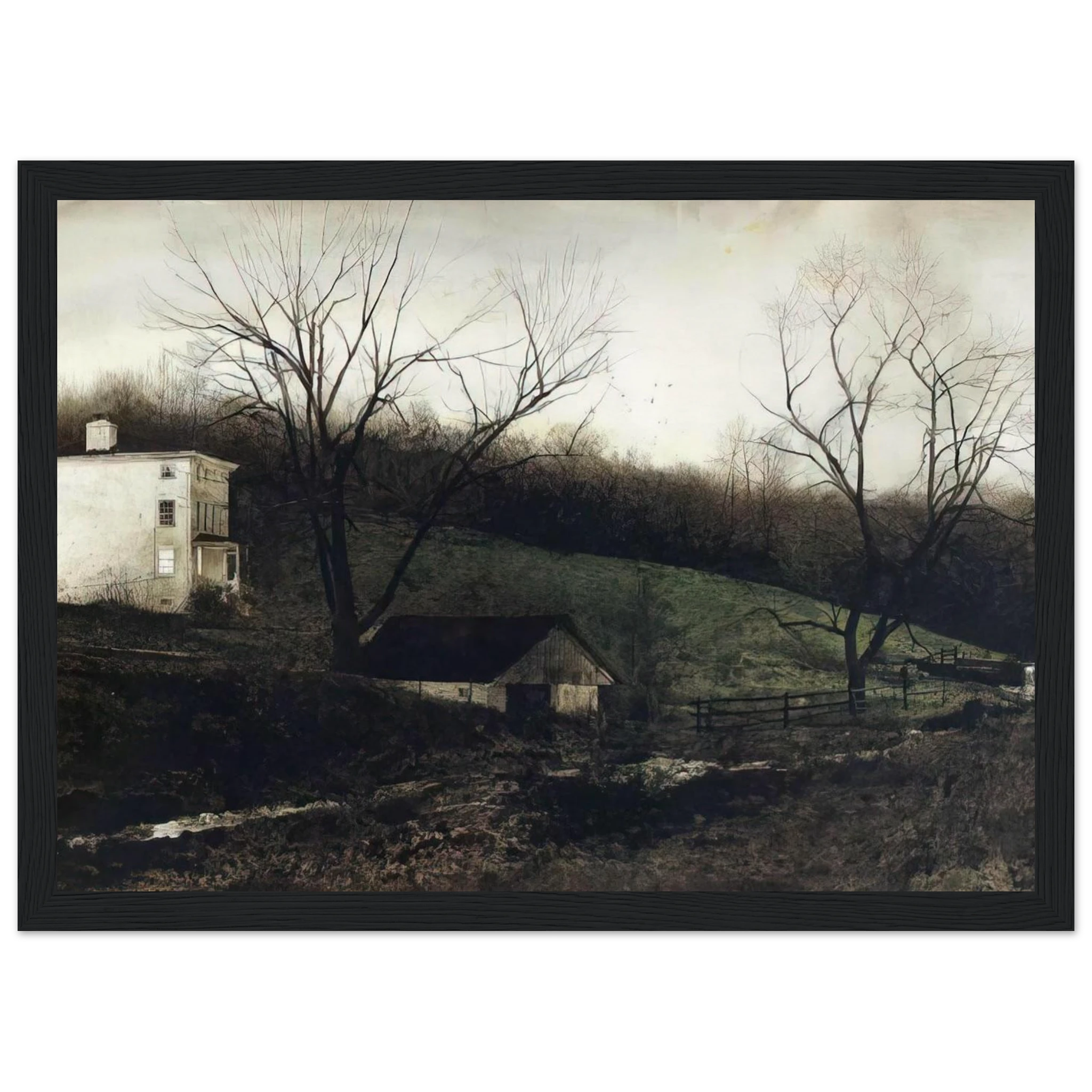 EVENING AT KUERNERS Framed Poster | Andrew Wyeth Framed Prints Wall Art | Andrew Wyeth Prints