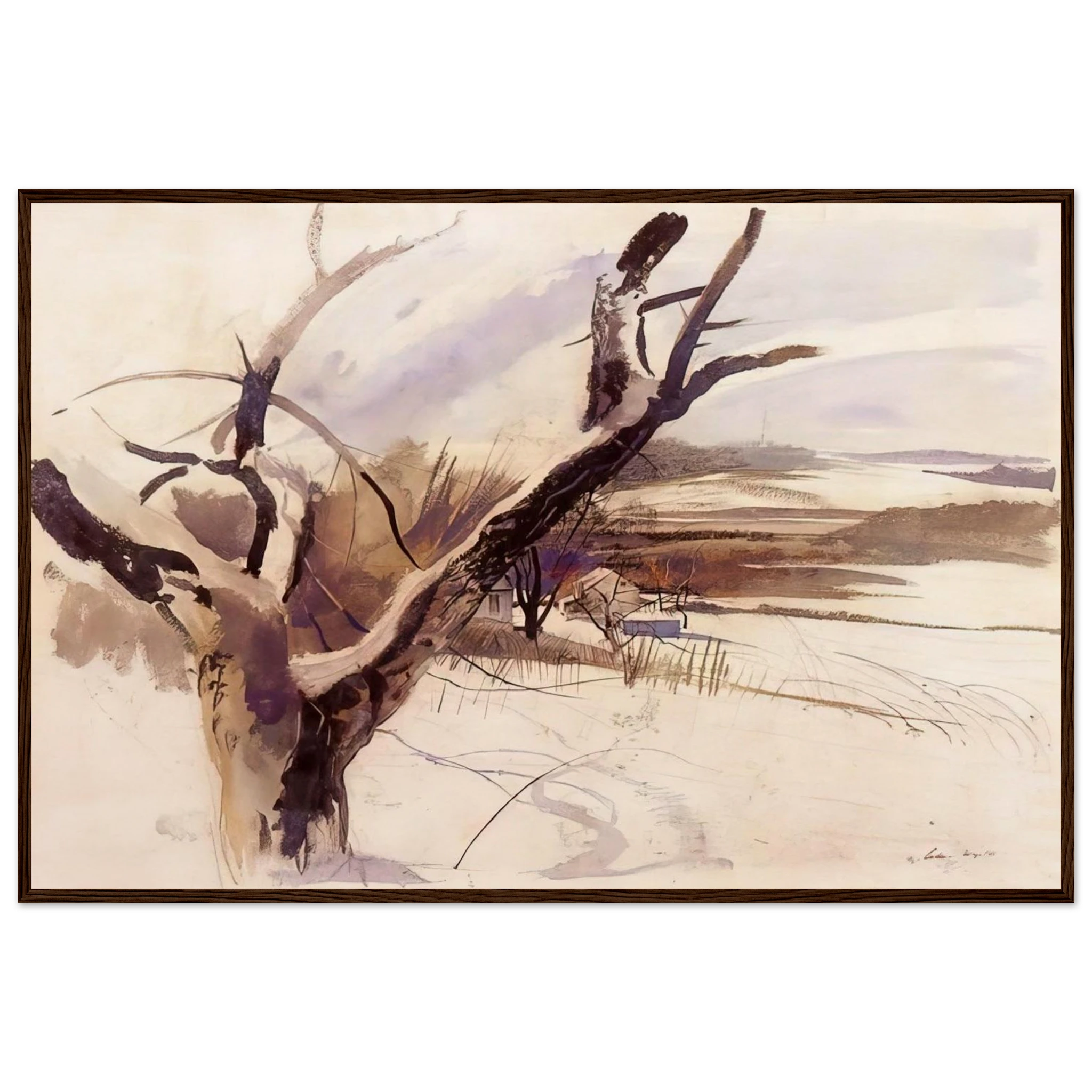 WINTER FARM SCENE Framed Poster | Andrew Wyeth Framed Prints Wall Art | Andrew Wyeth Prints