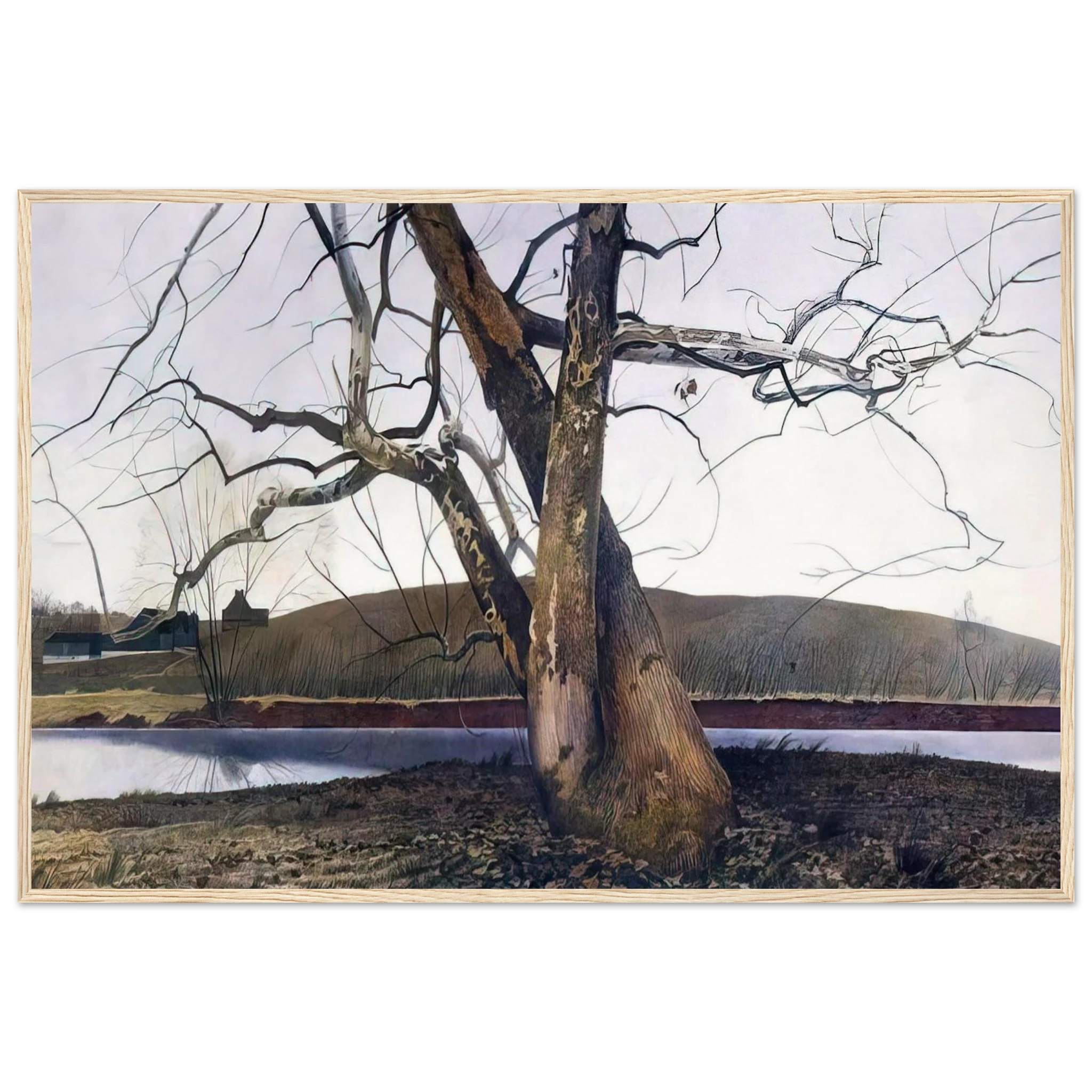 DIL HUEY FARM Framed Poster | Andrew Wyeth Framed Prints Wall Art | Andrew Wyeth Prints