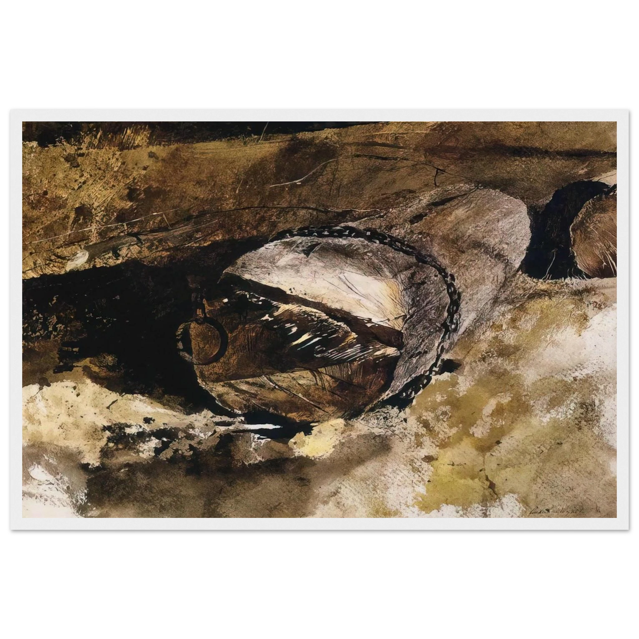 LOG CHAIN Framed Poster | Andrew Wyeth Framed Prints Wall Art | Andrew Wyeth Prints